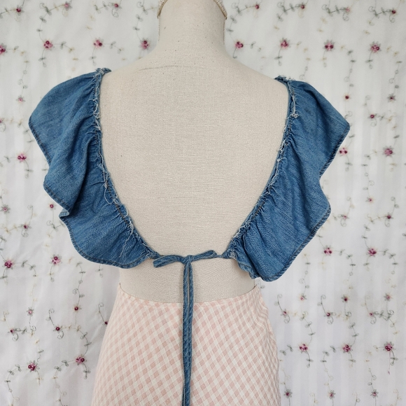 Zara Ruffled Denim Bralette - Picture 6 of 11